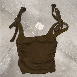 Free People Brown Women's Top with Tie Straps